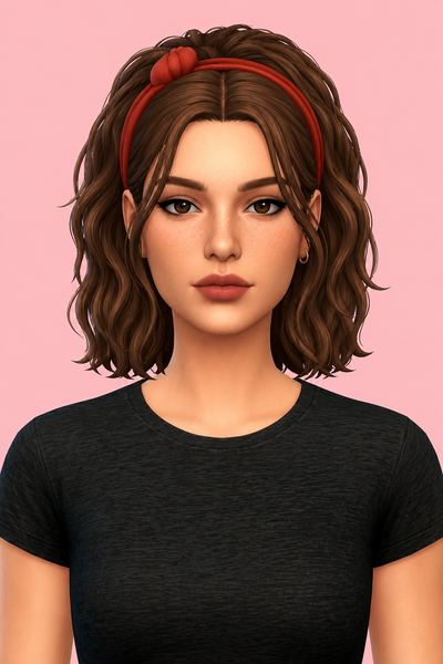 Mya Hair - Headband Accessory custom content (CC) for Sims 4 by oakiyo