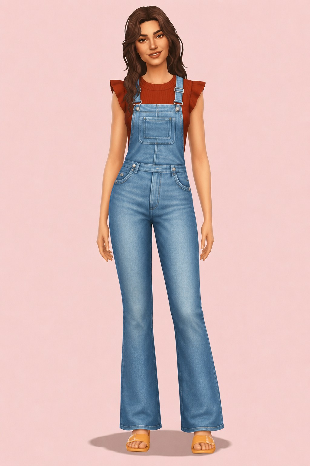Sally Overalls custom content (CC) for Sims 4 by oakiyo