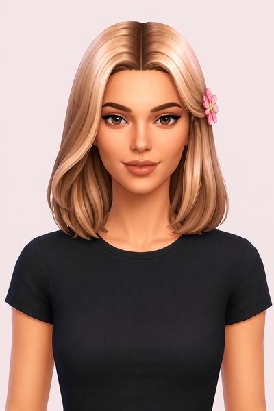 Lilli Hair custom content (CC) for Sims 4 by oakiyo