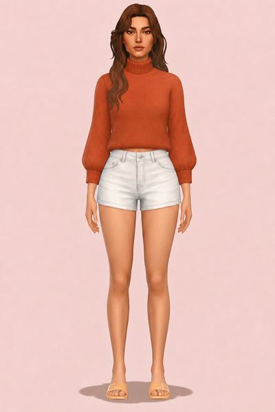 Ashley Sweater custom content (CC) for Sims 4 by oakiyo