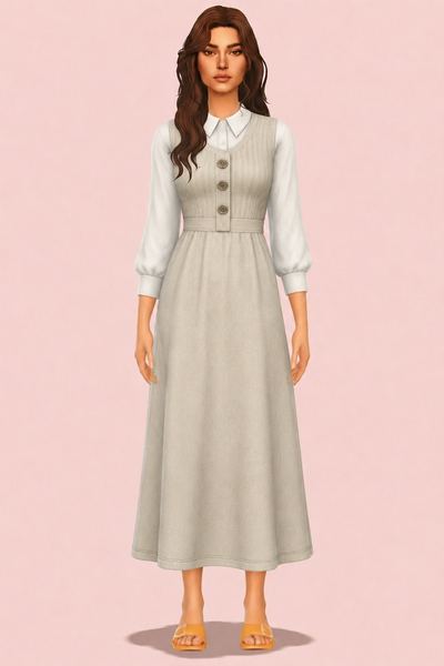Laura Jumper Dress custom content (CC) for Sims 4 by oakiyo