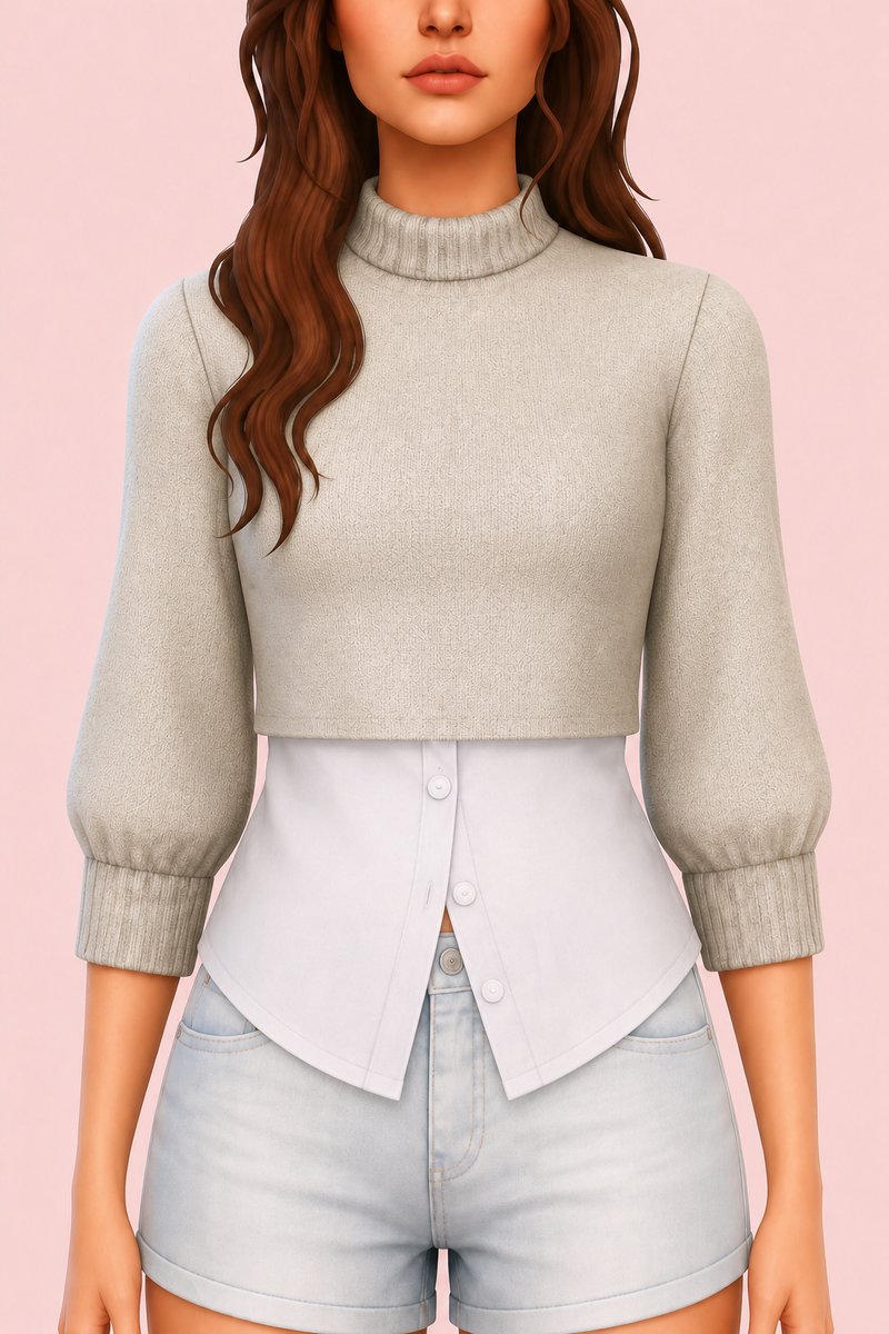Layla Top custom content (CC) for Sims 4 by oakiyo