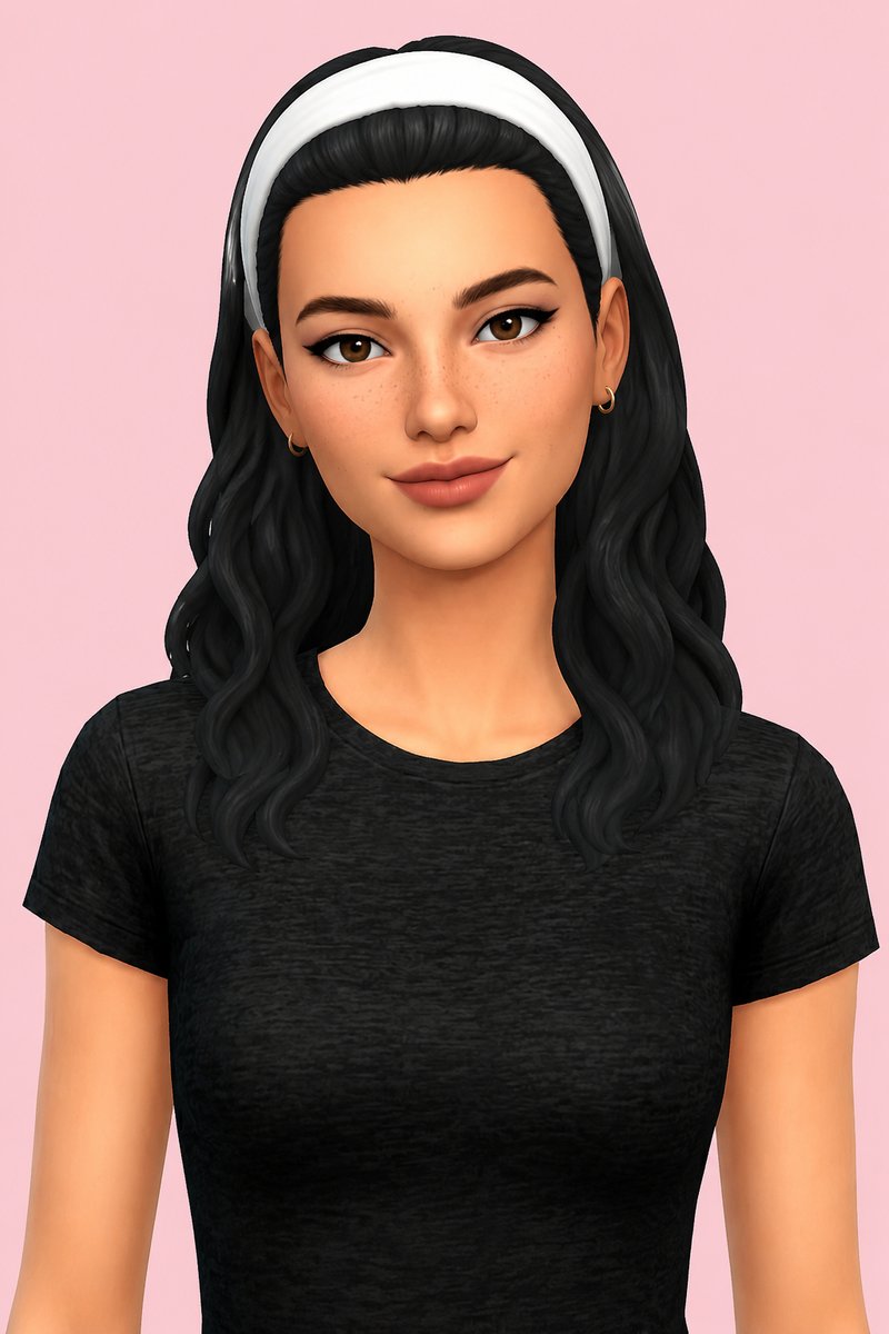 Zoe Hair custom content (CC) for Sims 4 by oakiyo