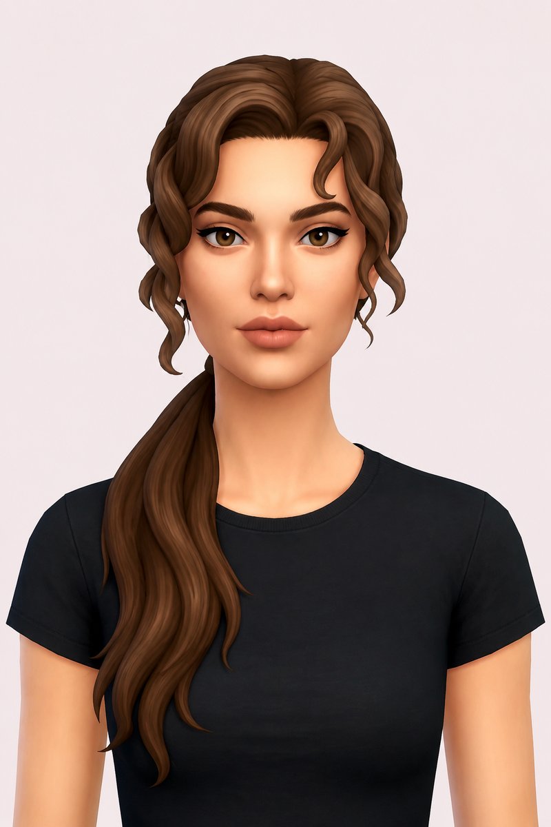 Shannen Hair custom content (CC) for Sims 4 by oakiyo