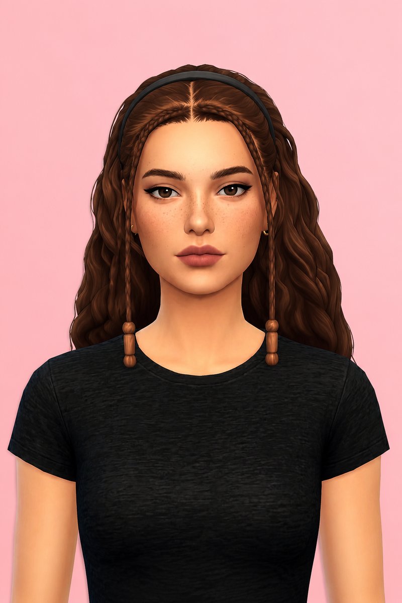 Tiffany Hair custom content (CC) for Sims 4 by oakiyo