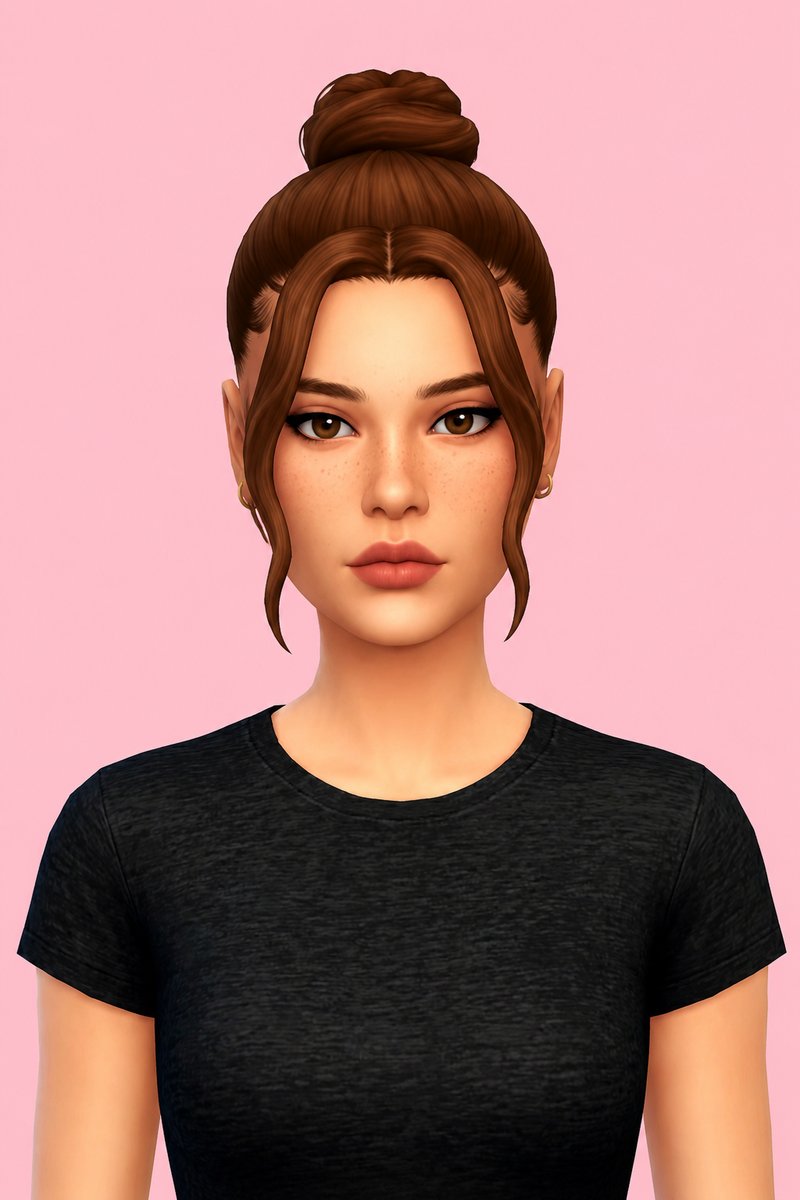 Blair Hair custom content (CC) for Sims 4 by oakiyo