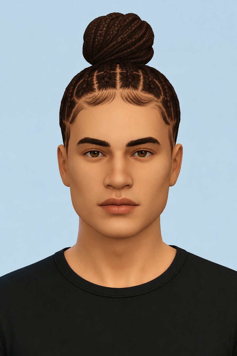 Braid Bun Edit custom content (CC) for Sims 4 by oakiyo