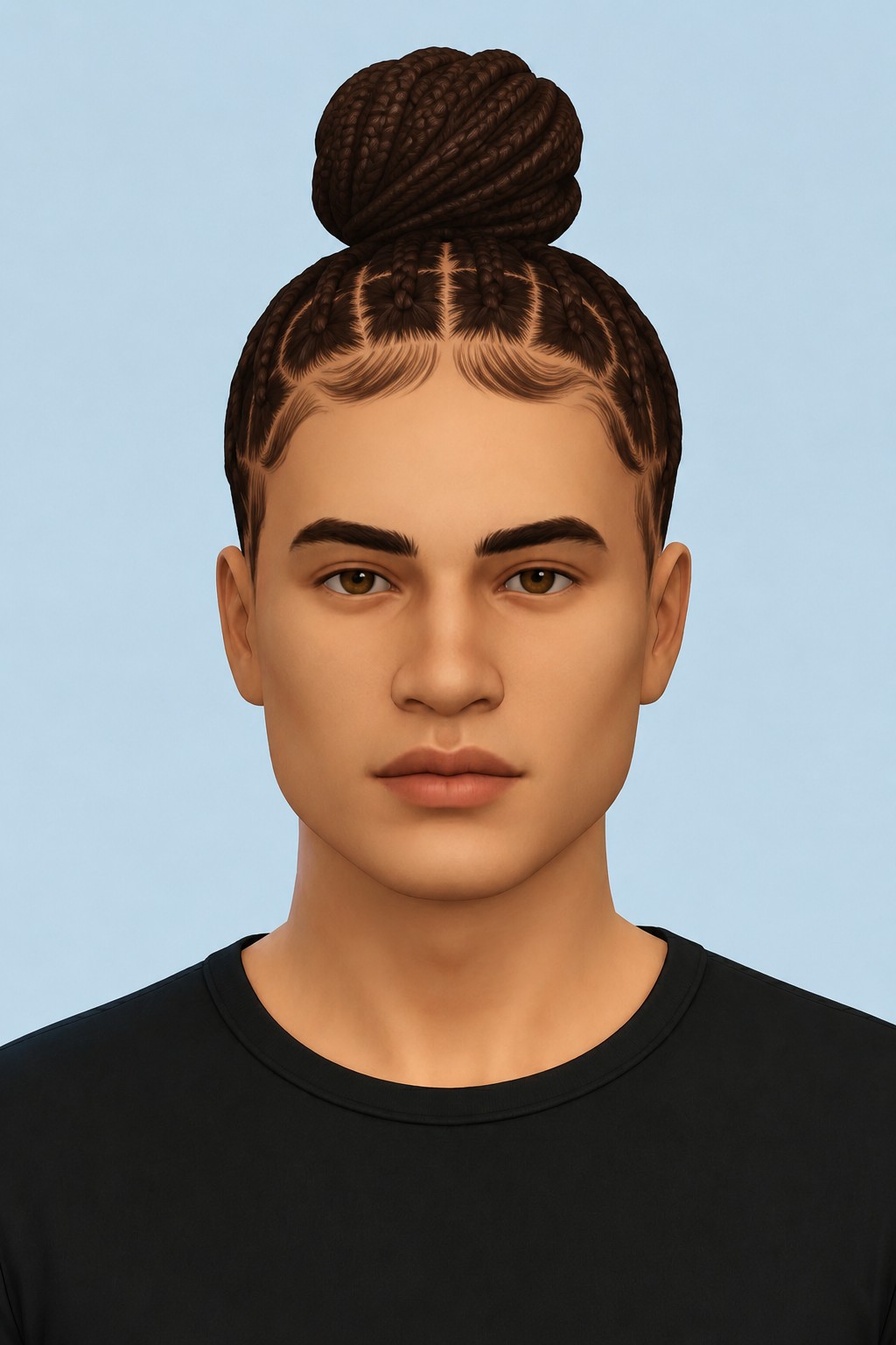 Braid Bun Edit custom content (CC) for Sims 4 by oakiyo