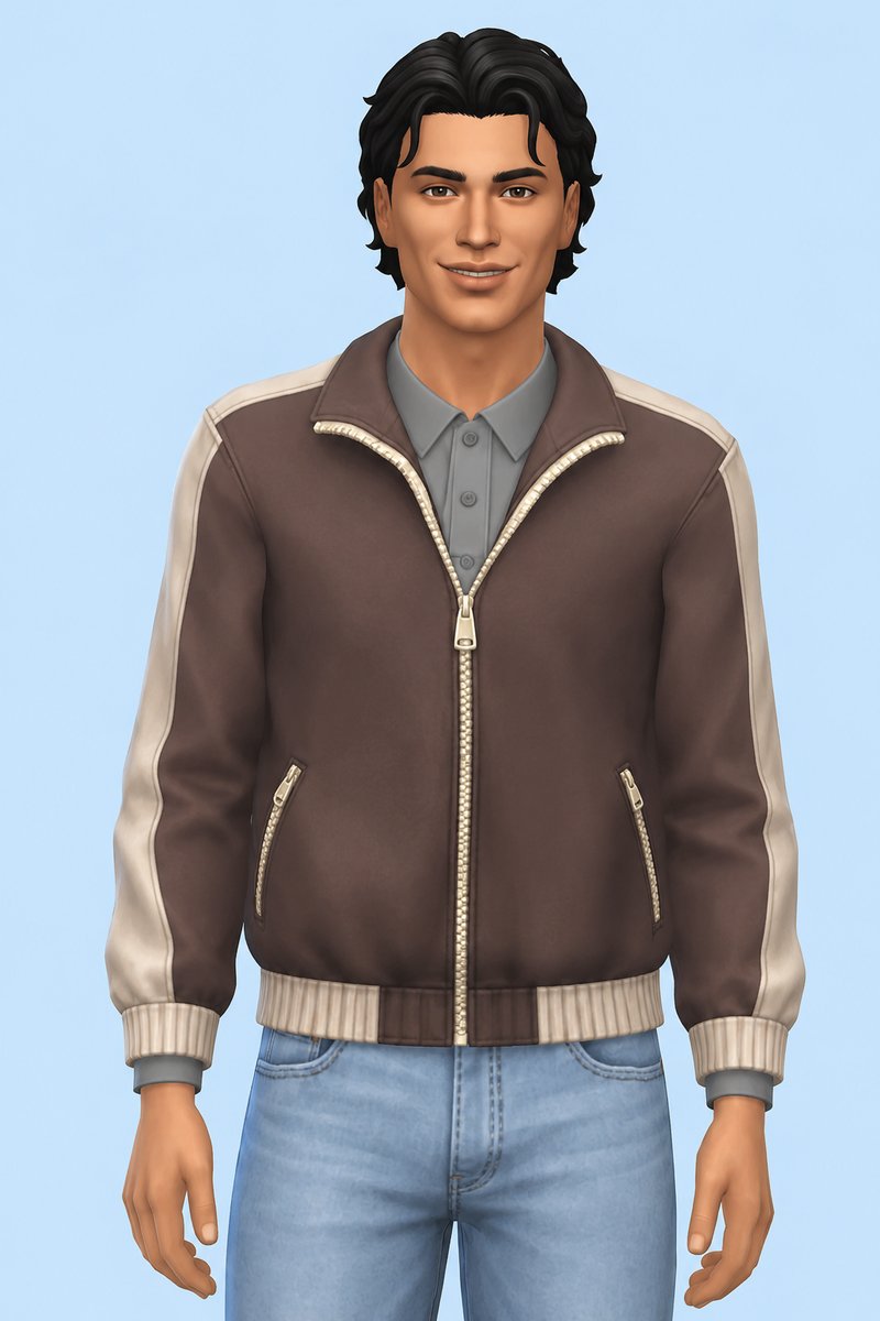 Windbreaker Jacket custom content (CC) for Sims 4 by oakiyo