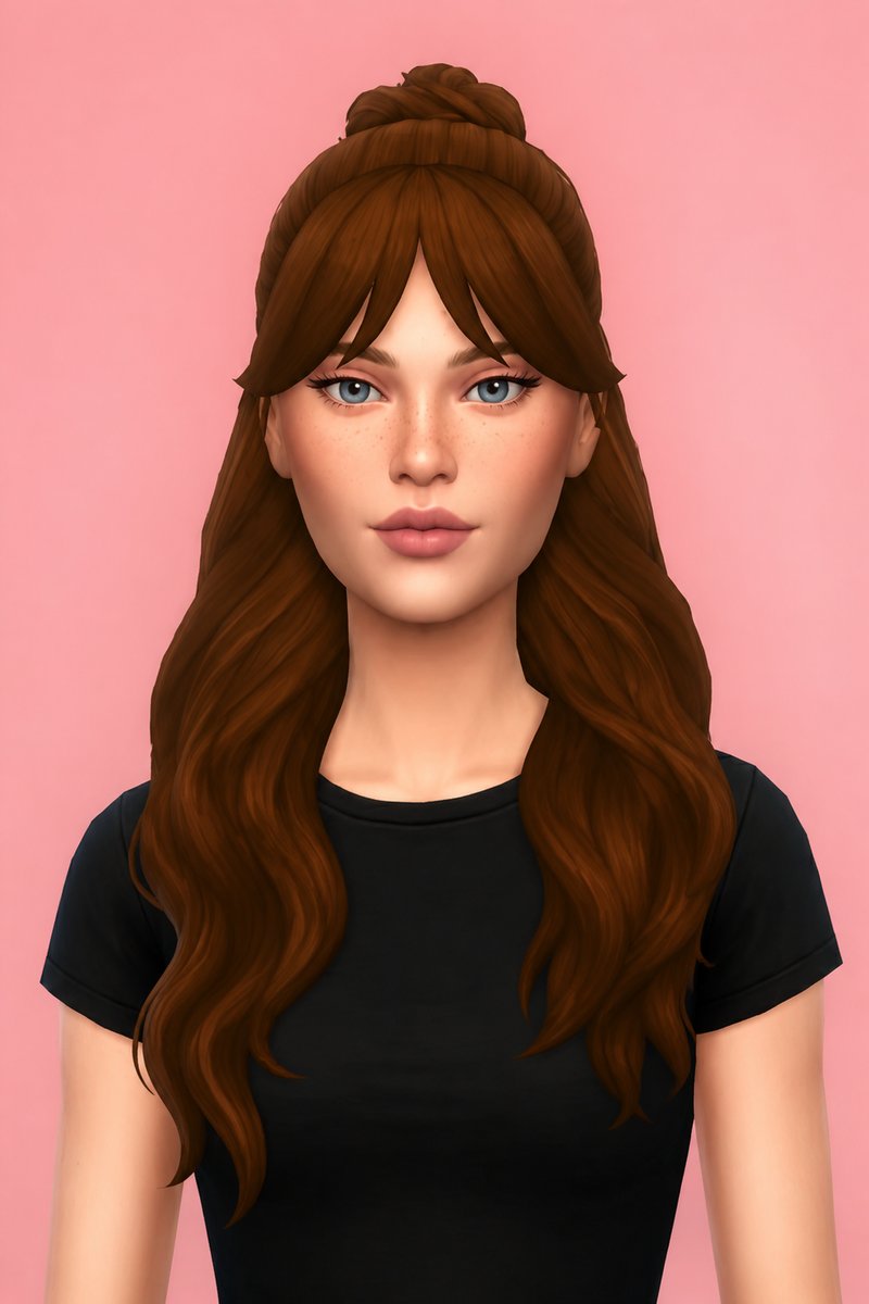 Kiera Hair custom content (CC) for Sims 4 by oakiyo