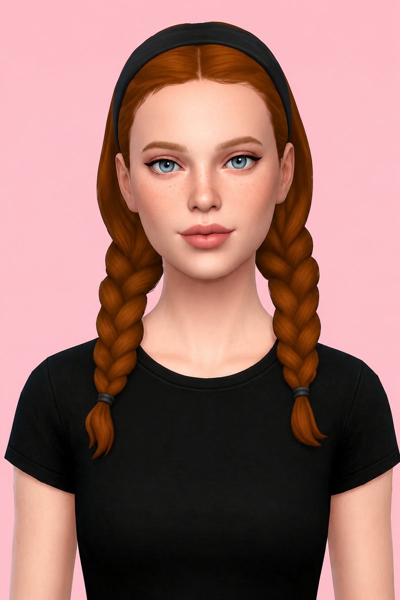 Layla Hair custom content (CC) for Sims 4 by oakiyo