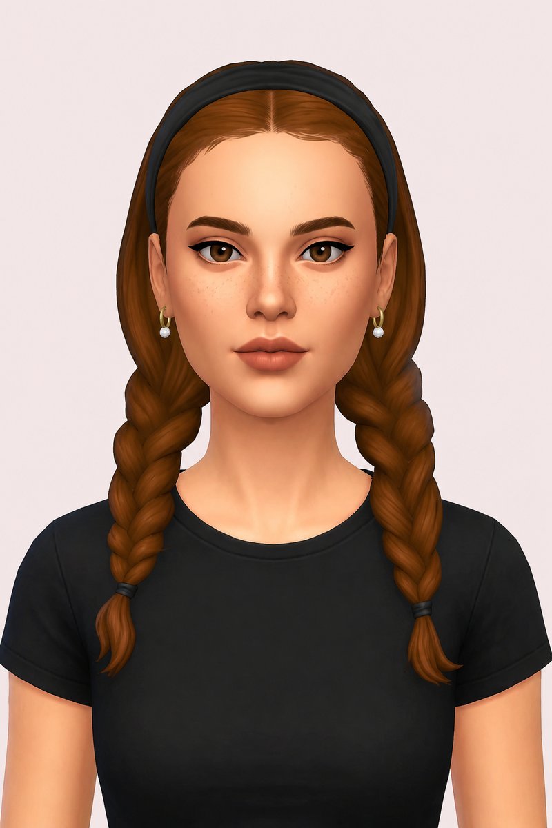 Layla Hair - Headband Accessory custom content (CC) for Sims 4 by oakiyo