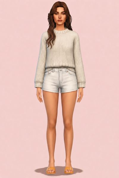 Serenity Sweater custom content (CC) for Sims 4 by oakiyo