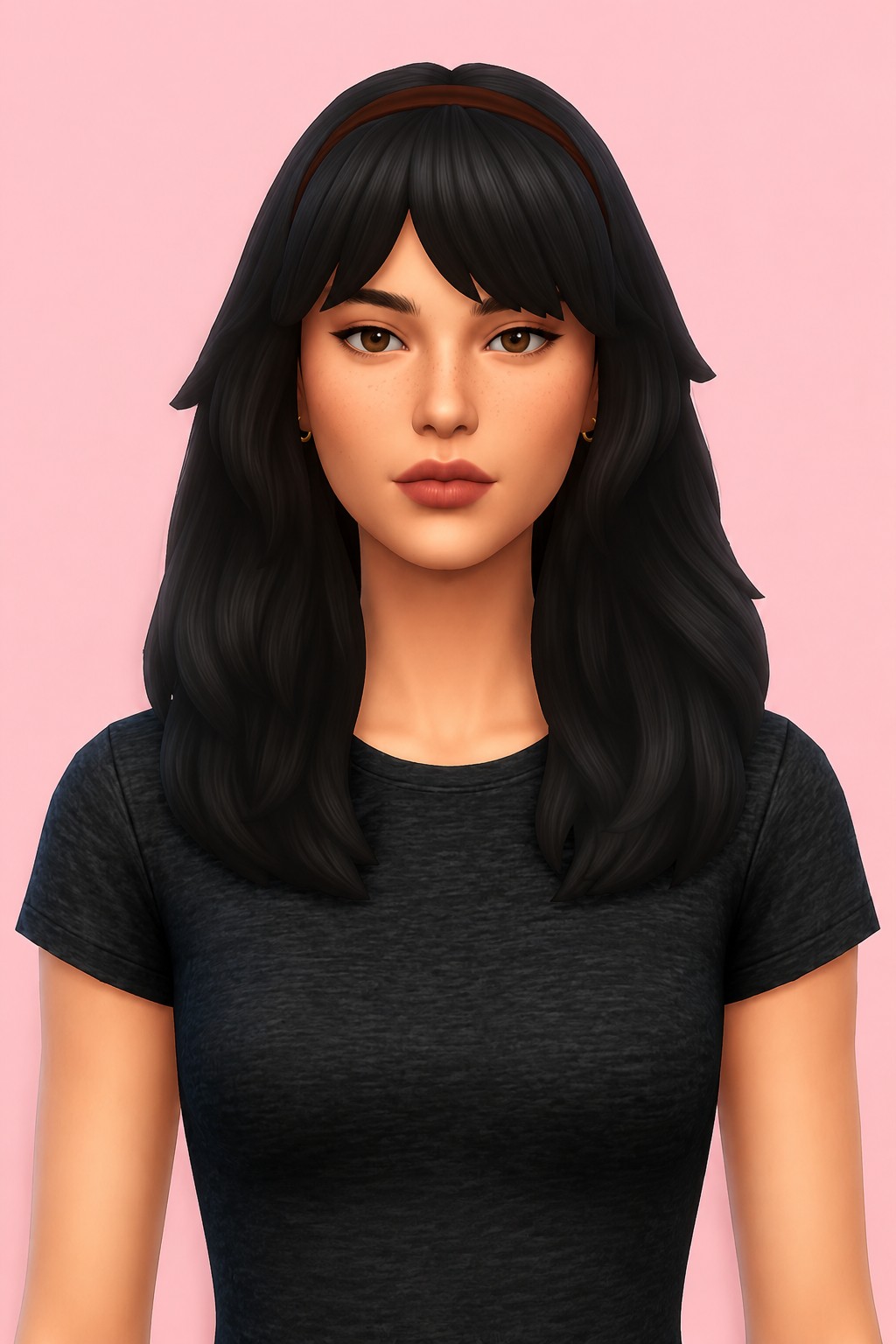 Elle Hair custom content (CC) for Sims 4 by oakiyo