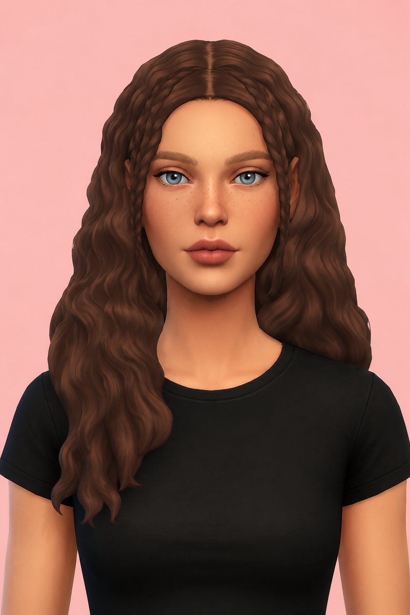 Jazmyn Hair custom content (CC) for Sims 4 by oakiyo