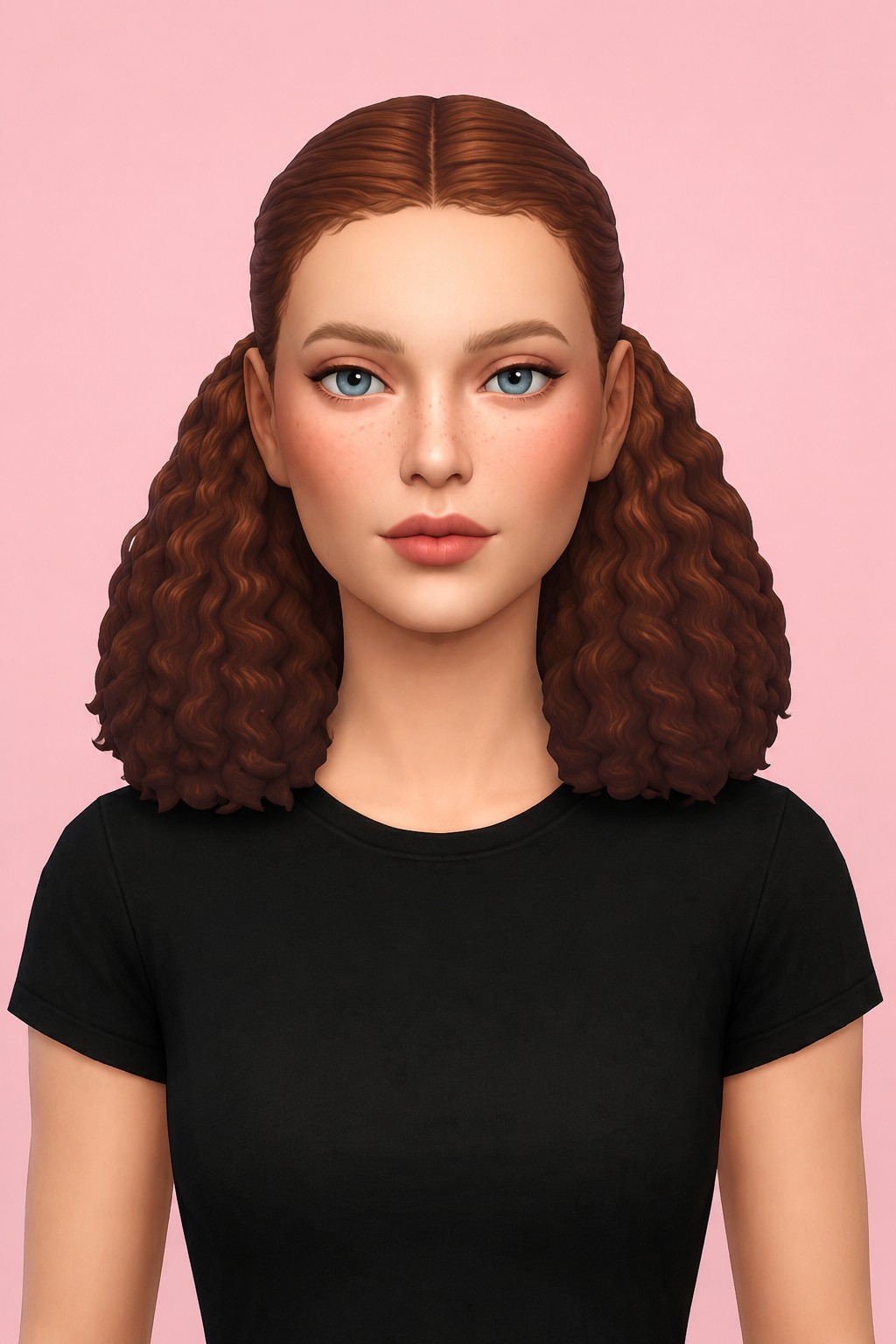 Scarlett Hair custom content (CC) for Sims 4 by oakiyo