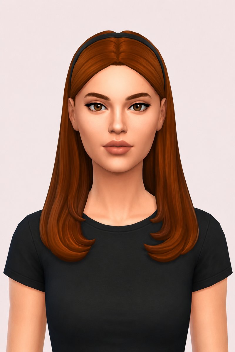 Ruby Hair custom content (CC) for Sims 4 by oakiyo