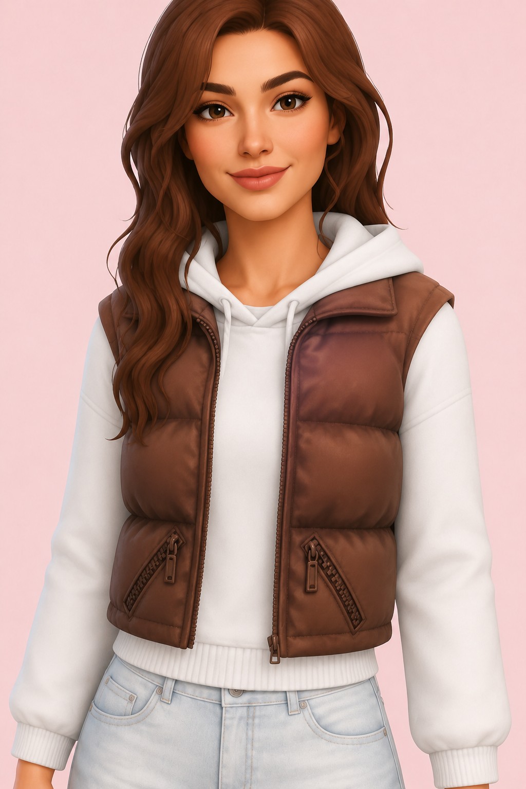 Aimee Gilet Hoodie custom content (CC) for Sims 4 by oakiyo