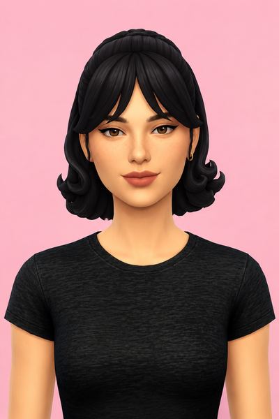 Quinn Hair custom content (CC) for Sims 4 by oakiyo