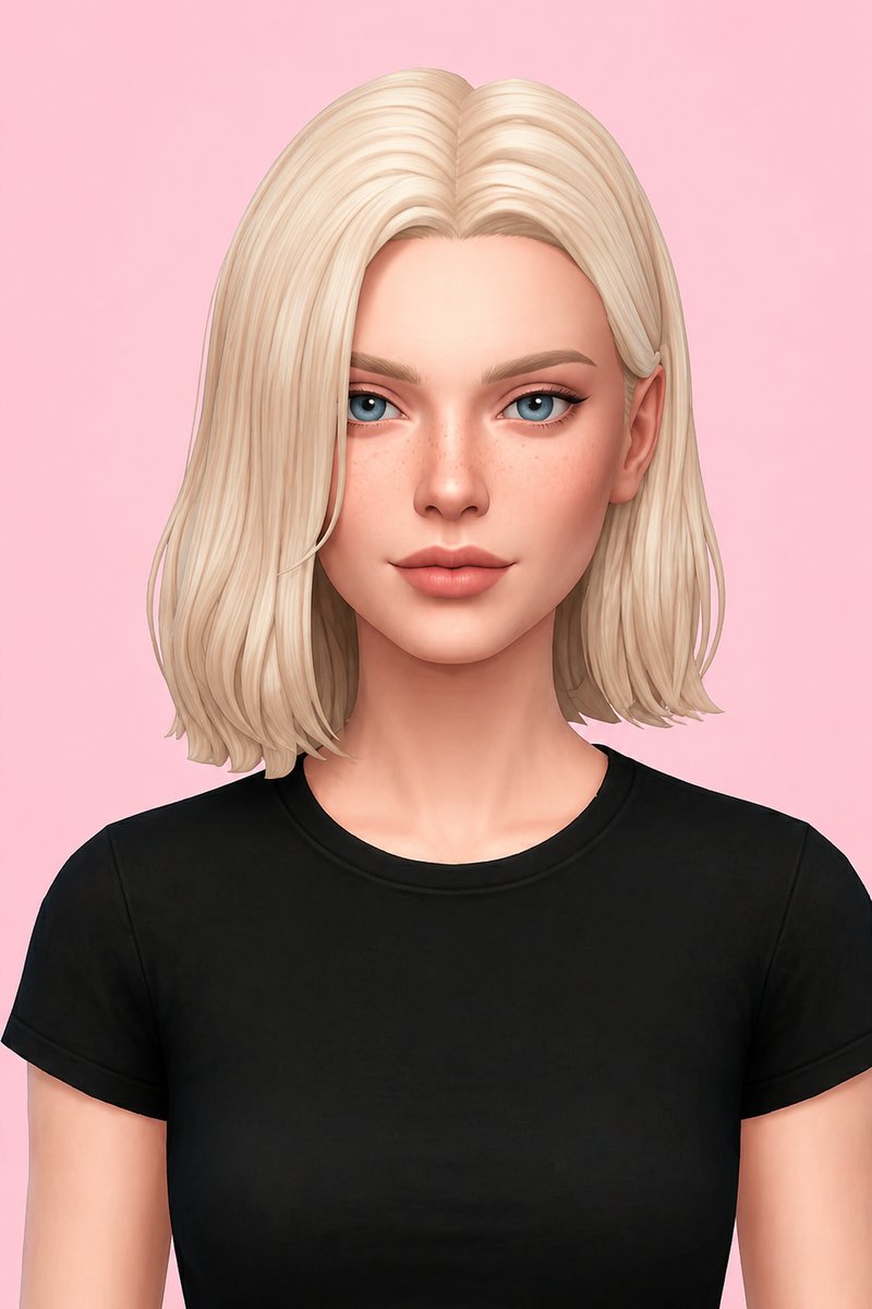 Alyssa RE9 Hair custom content (CC) for Sims 4 by johnnysims