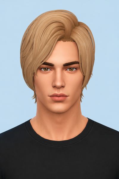 Leon RE9 Hair custom content (CC) for Sims 4 by johnnysims