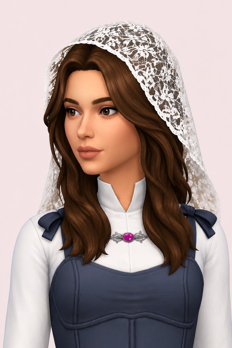 Gabriella Mantilla Hat custom content (CC) for Sims 4 by marsmerizingsims