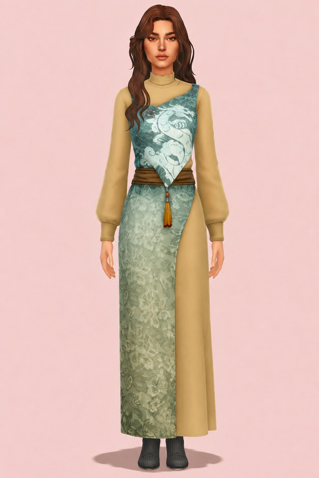 Xiaohe Dress custom content (CC) for Sims 4 by marsmerizingsims
