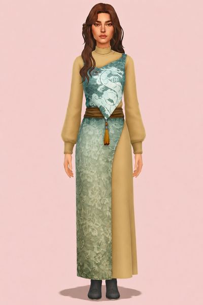 Xiaohe Dress custom content (CC) for Sims 4 by marsmerizingsims