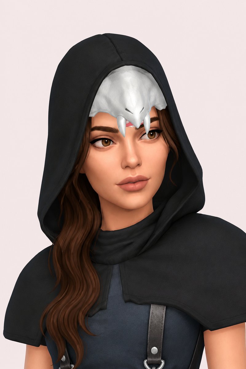 Shinigami Hoodie HAT custom content (CC) for Sims 4 by marsmerizingsims