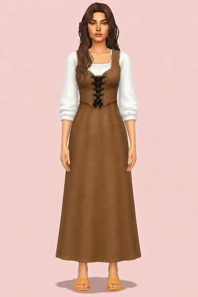Castle Dweller Annie Dress custom content (CC) for Sims 4 by marsmerizingsims