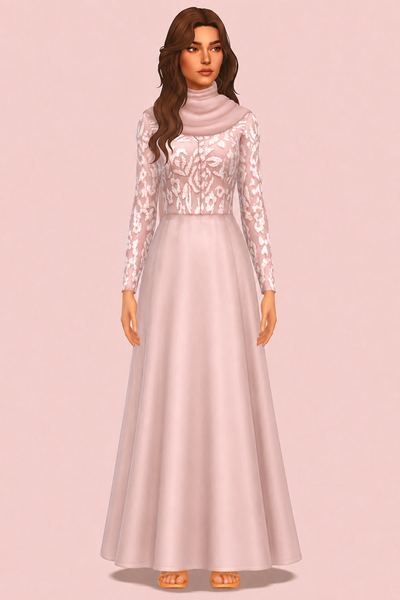 Amina Dress custom content (CC) for Sims 4 by marsmerizingsims