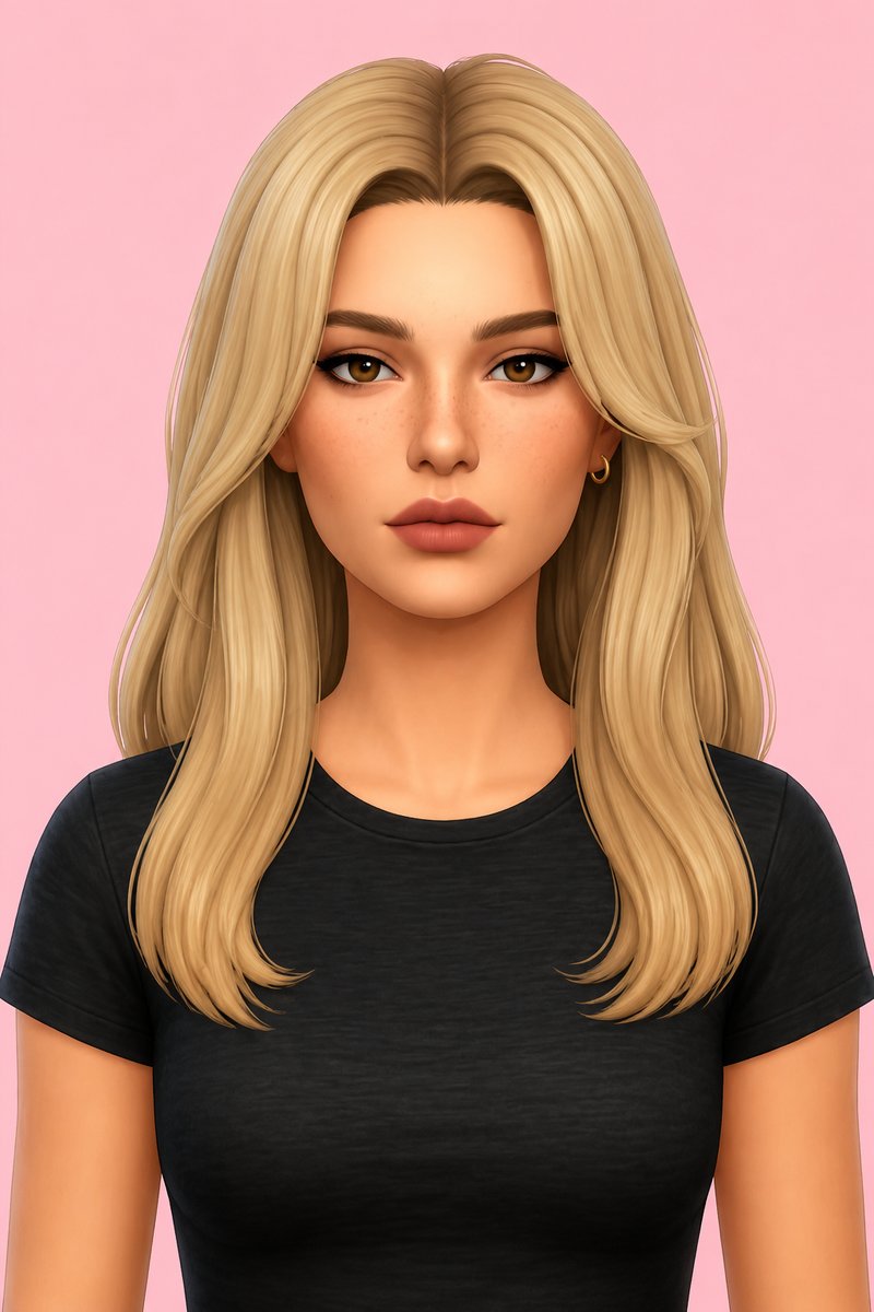 Blonde Blazer Hair custom content (CC) for Sims 4 by johnnysims