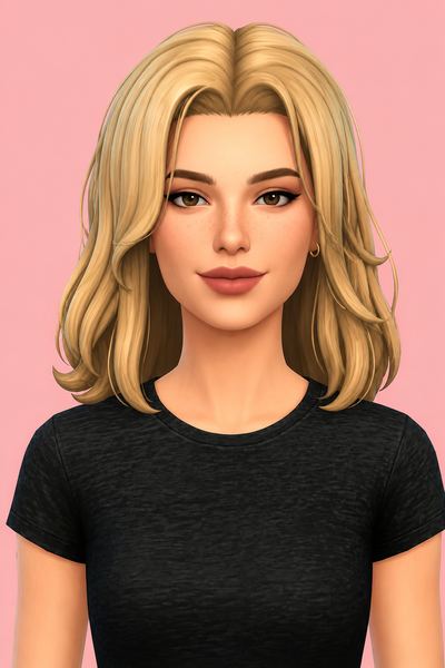 Blonde Blazer Hair custom content (CC) for Sims 4 by johnnysims