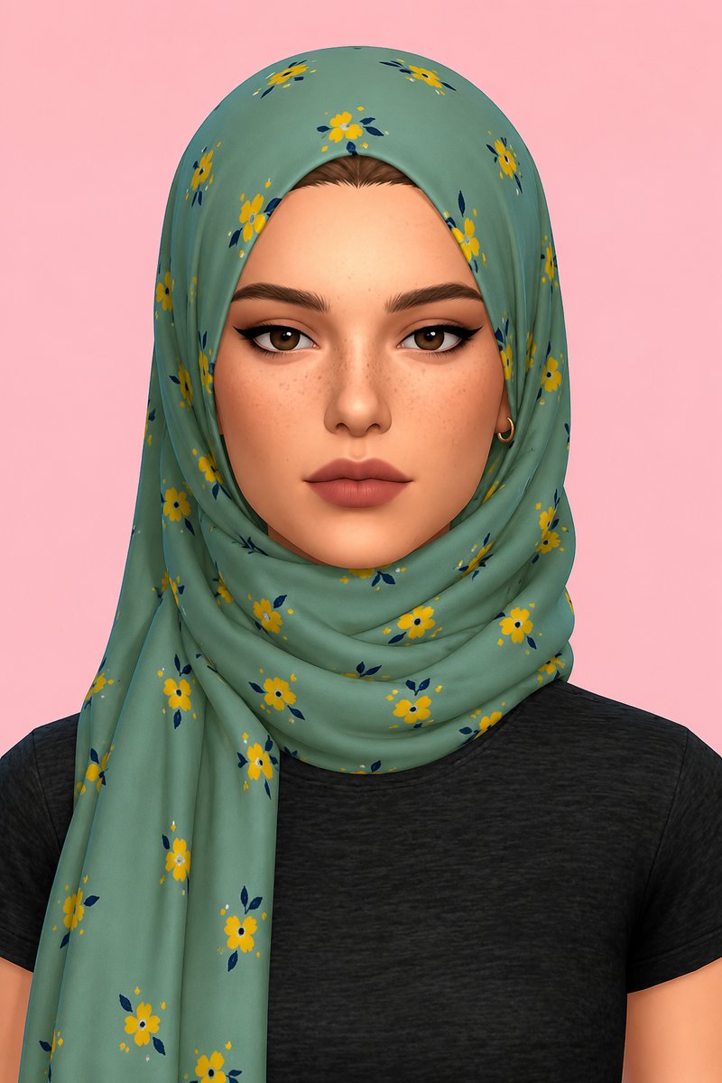 Blossom Hijab custom content (CC) for Sims 4 by marsmerizingsims