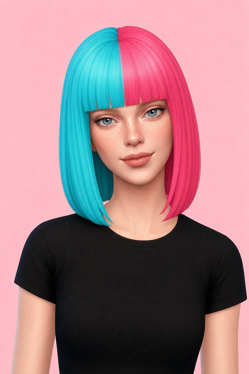 Prism Hair custom content (CC) for Sims 4 by johnnysims