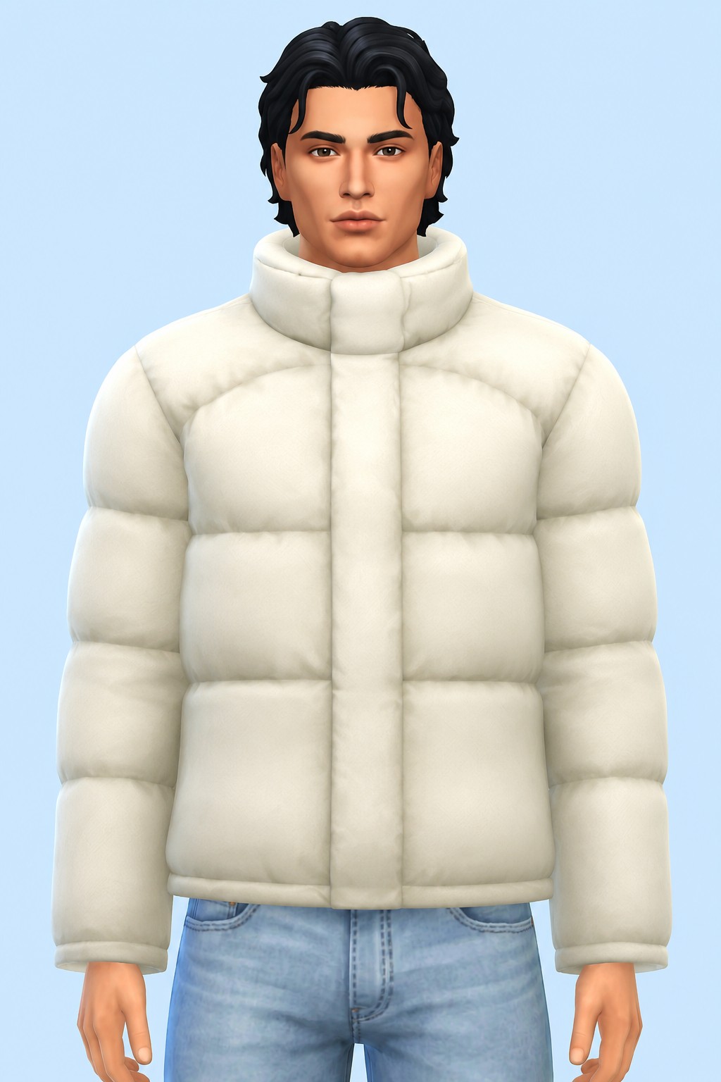 Gray Snow Coat custom content (CC) for Sims 4 by marsmerizingsims