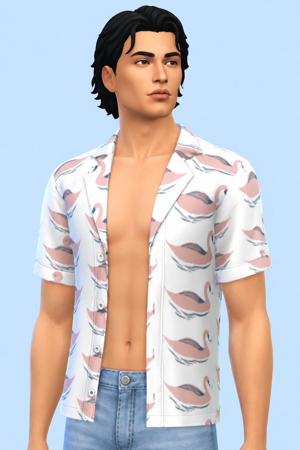 Keanu Summer Shirt custom content (CC) for Sims 4 by marsmerizingsims