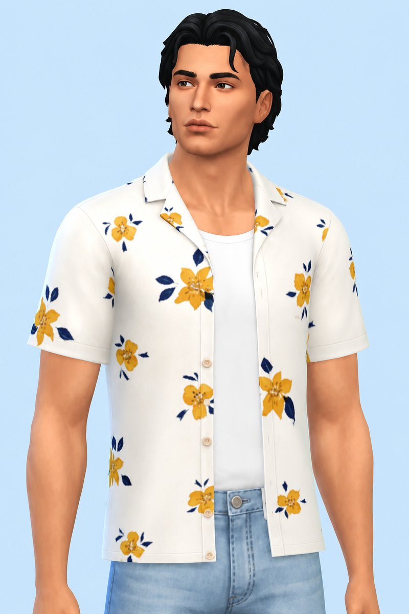 Ollie Summer Shirt custom content (CC) for Sims 4 by marsmerizingsims