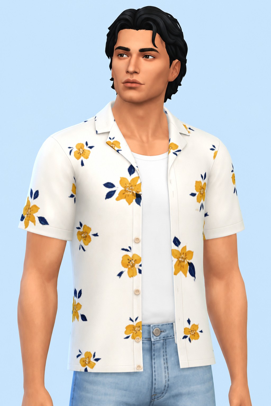 Ollie Summer Shirt custom content (CC) for Sims 4 by marsmerizingsims