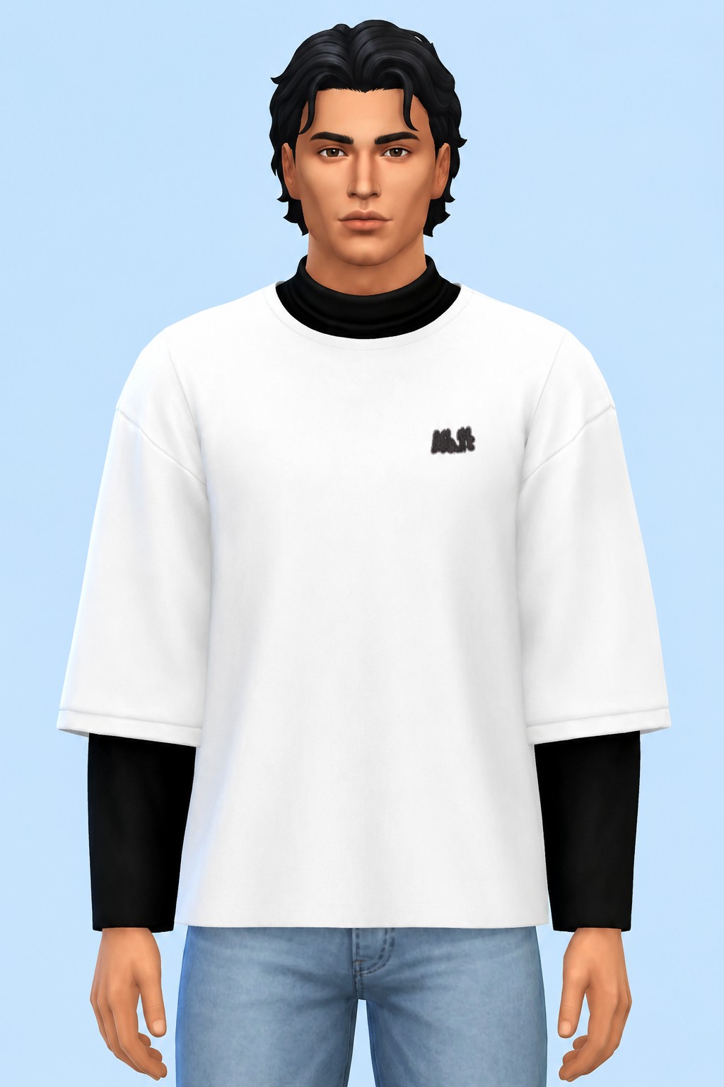 Skye Double Tee custom content (CC) for Sims 4 by marsmerizingsims