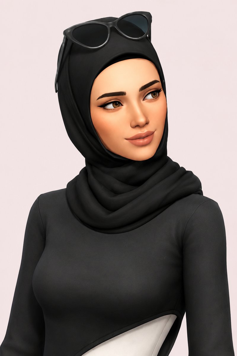Hijab Layla custom content (CC) for Sims 4 by marsmerizingsims