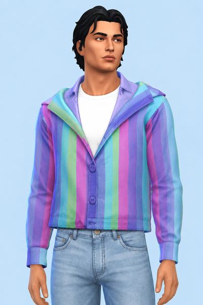 Junpei Denim Jacket custom content (CC) for Sims 4 by marsmerizingsims