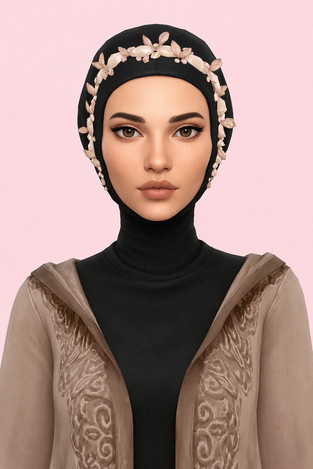 Jewelled Hijab custom content (CC) for Sims 4 by marsmerizingsims