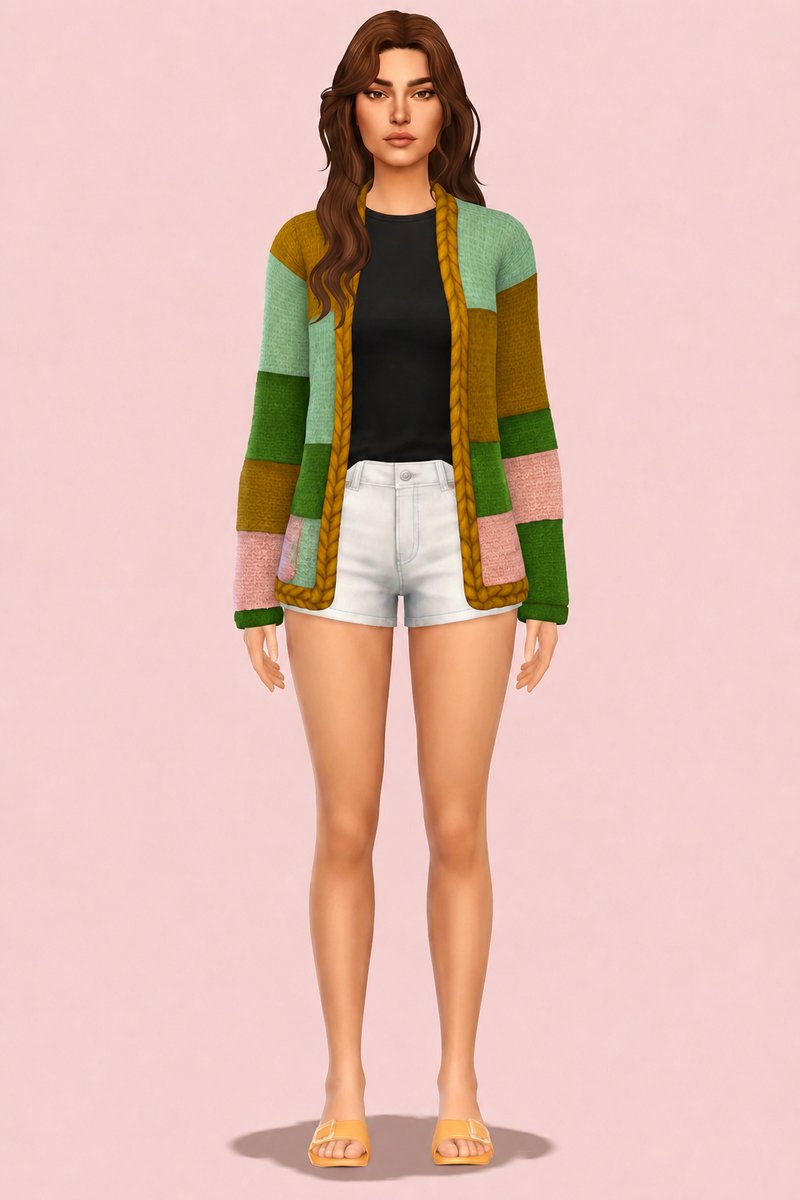 Harry Crochet Cardi custom content (CC) for Sims 4 by marsmerizingsims