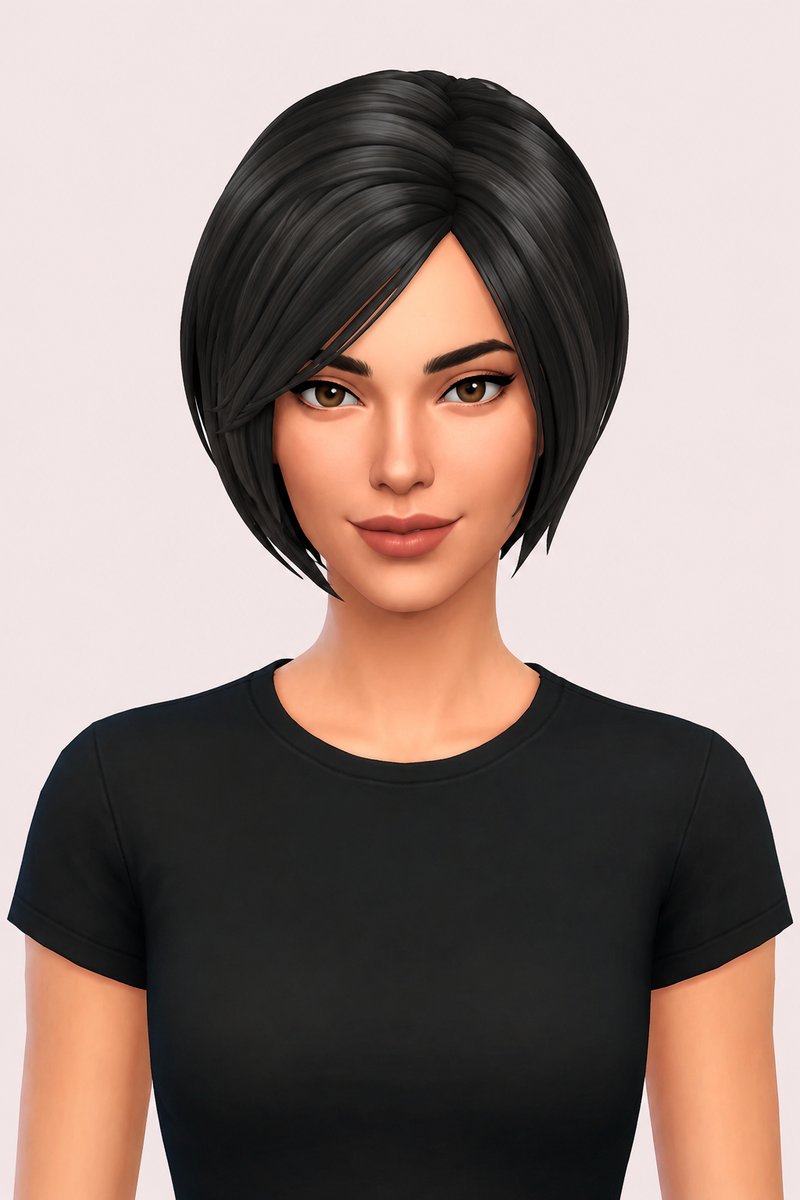 Ada Wong Hair custom content (CC) for Sims 4 by johnnysims