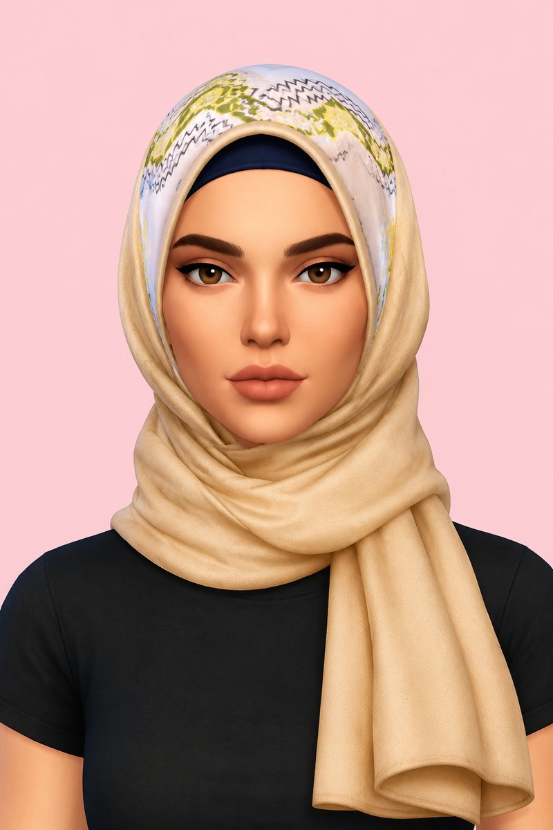 Pearl Hijab + Bandana (41) custom content (CC) for Sims 4 by marsmerizingsims