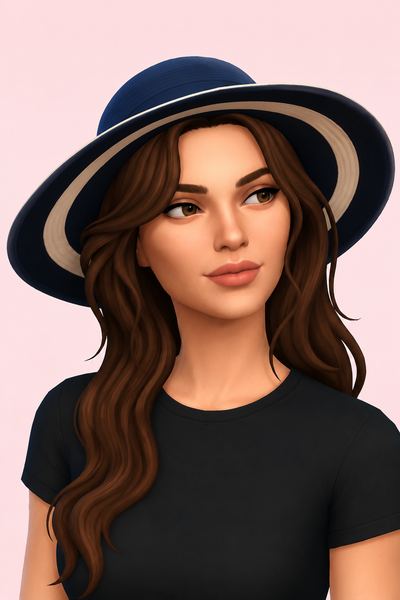 Posh Floppy Hat custom content (CC) for Sims 4 by marsmerizingsims
