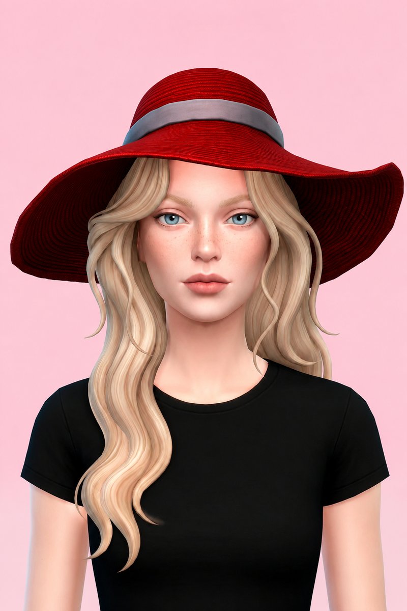 Theodora Floppy Hat custom content (CC) for Sims 4 by marsmerizingsims