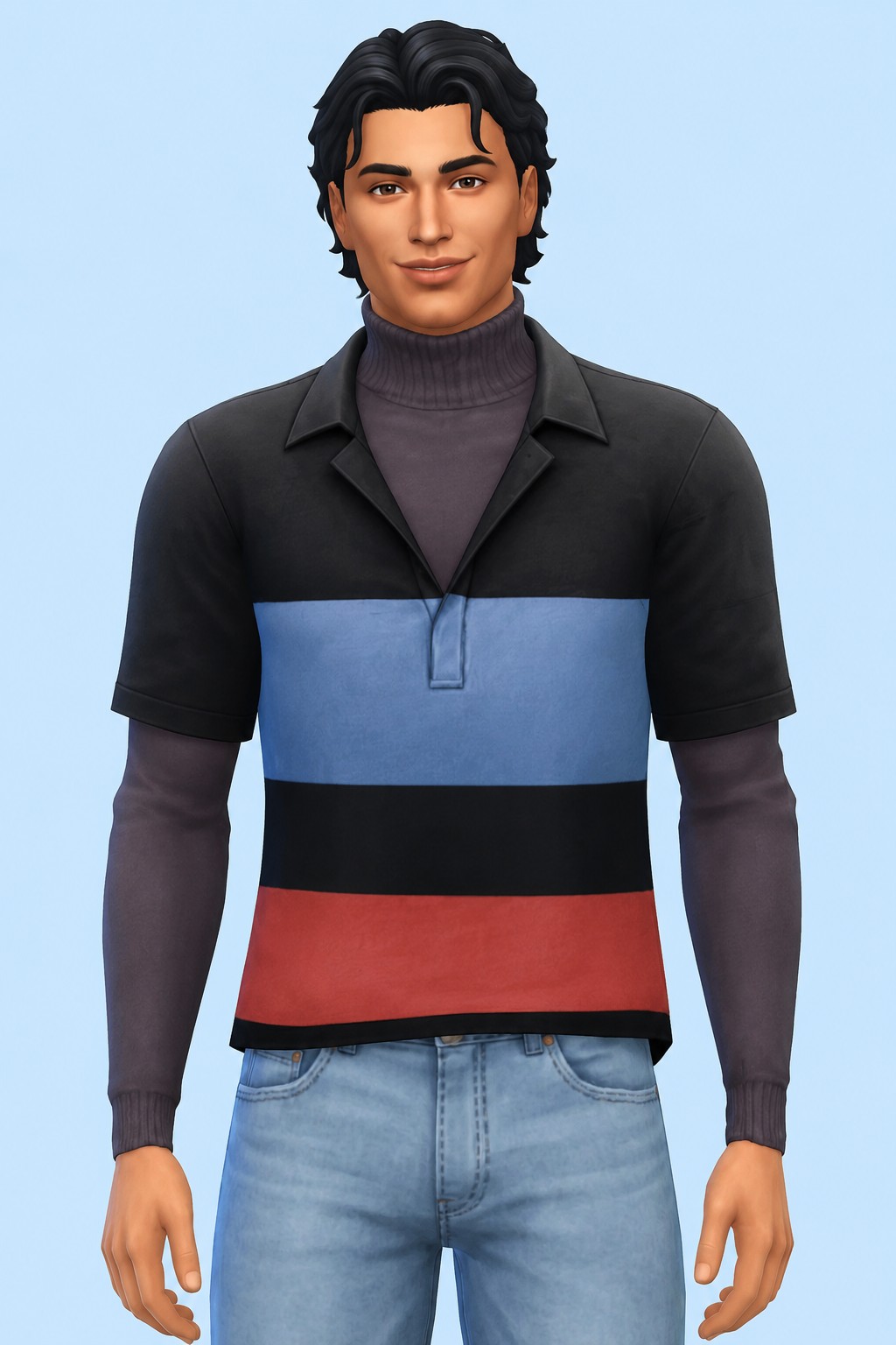 Bobby Double Sweater custom content (CC) for Sims 4 by marsmerizingsims