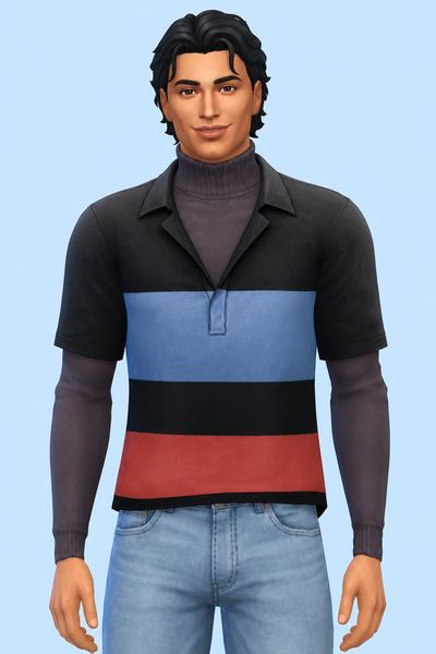 Bobby Double Sweater custom content (CC) for Sims 4 by marsmerizingsims